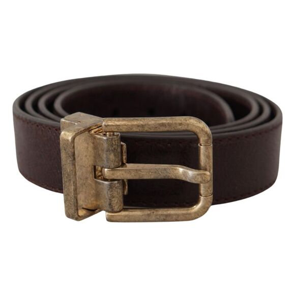Dolce & Gabbana Leather Belt Antique Buckle Men Brown Belts